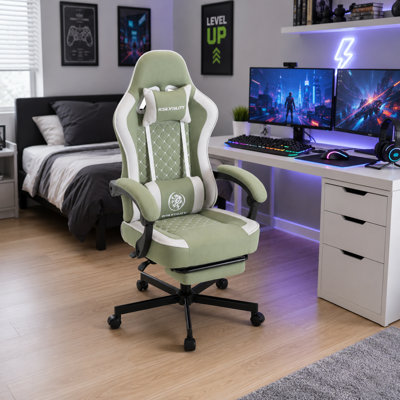 Fauteuil de jeu de course et de course réglable, inclinable et ergonomique en similicuir