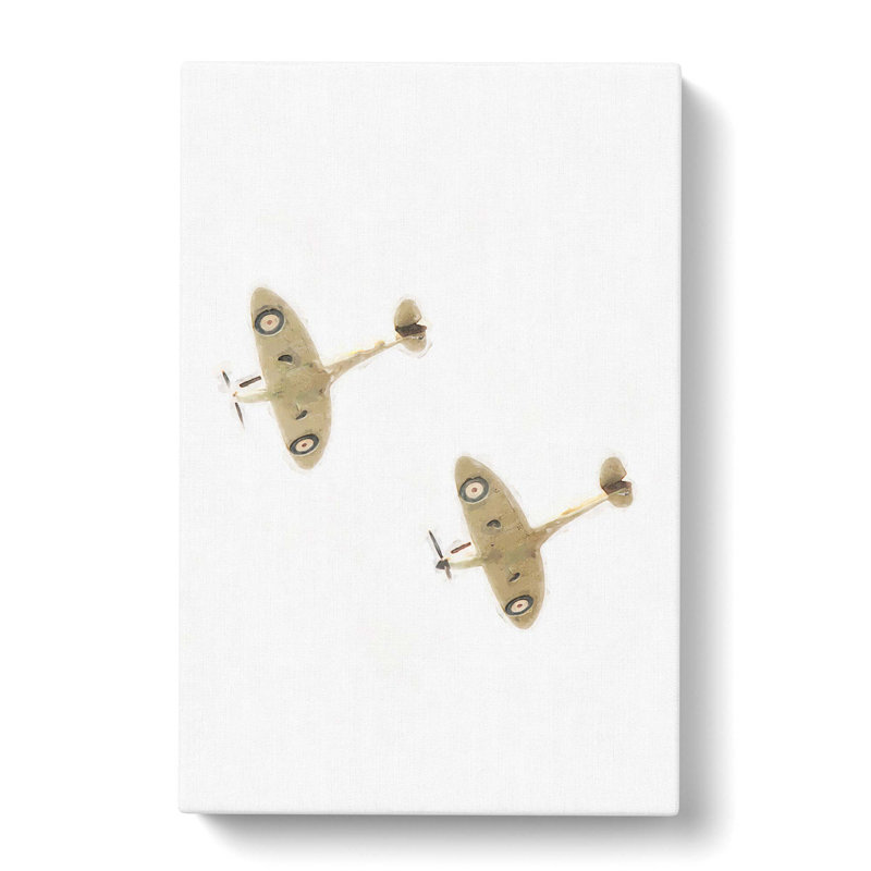 RAF Spitfire Planes - Wrapped Canvas, 60cm H x 40cm W x 3cm D