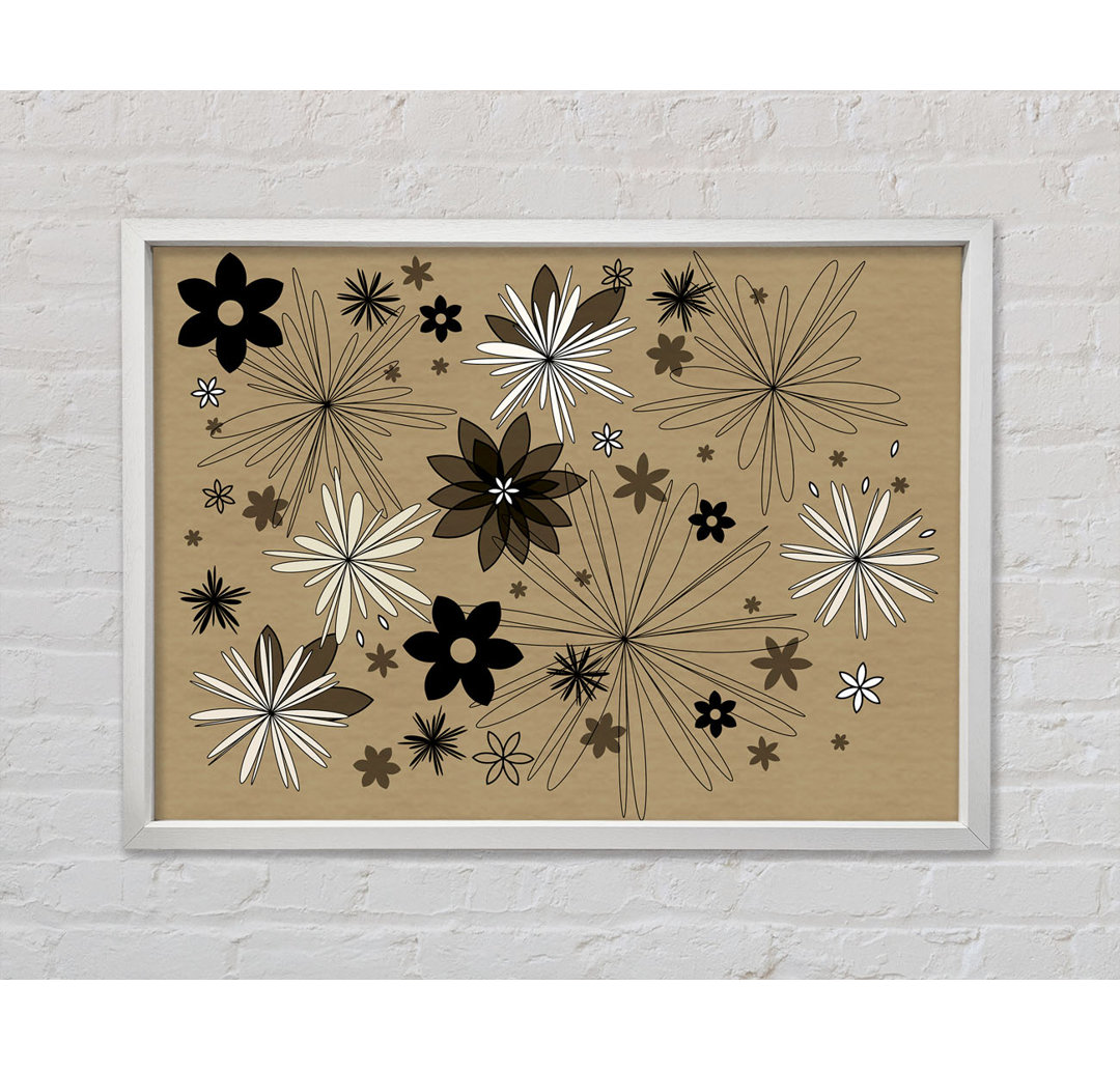 Flowers In Bloom Beige - Druck