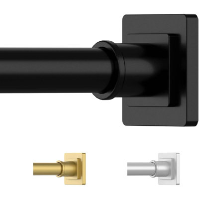 Shower Curtain Rod Adjustable Anti Rust Shower Rod & Spring Tension Shower Rod No Drill Shower Curtain Rod For Bathroom Tension Rod