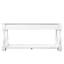 Console de 63 po pour le couloir, en bois massif, 3 tiroirs et 1 tablette, blanc antique, table portante stable, table Mid-Century avec une grande capacité de rangement