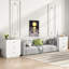 Commode 3 tiroirs l 24 po en bois massif avec prises intégrées (ensemble de 2)-945481972