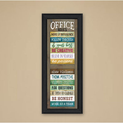 Office Rules Framed Wall Art for Living Room, Home Wall Décor by Marla Rae