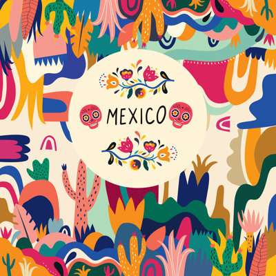 Colorful Mexican Design - Wrapped Canvas Print