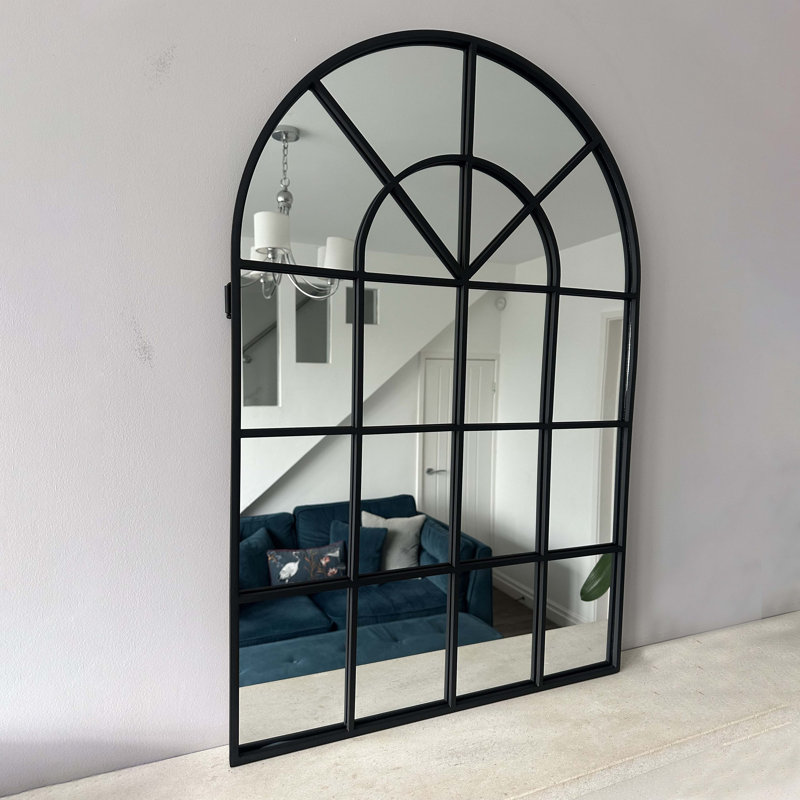 Arch Metal Window Panel Mirror