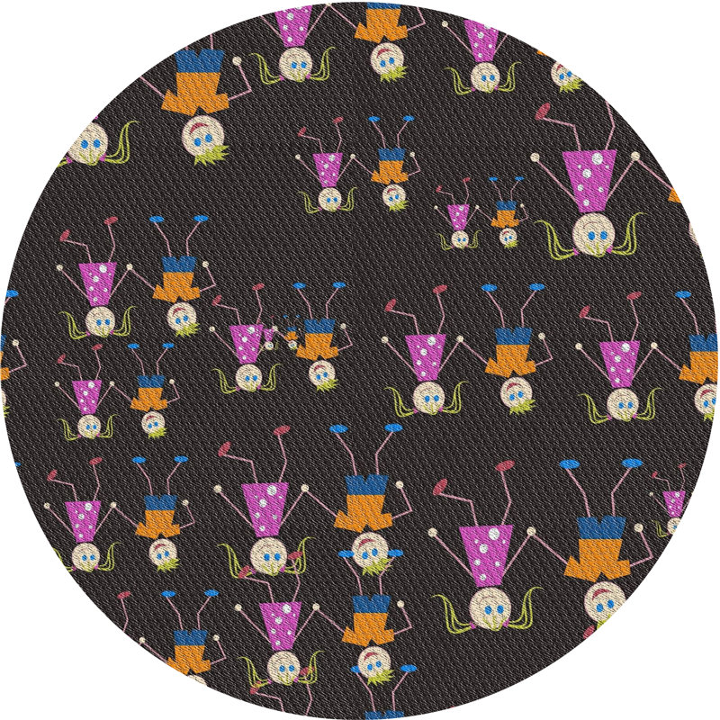 Gris Dagobert/rose/jaune Tapis décoratif, Rond 5 pi