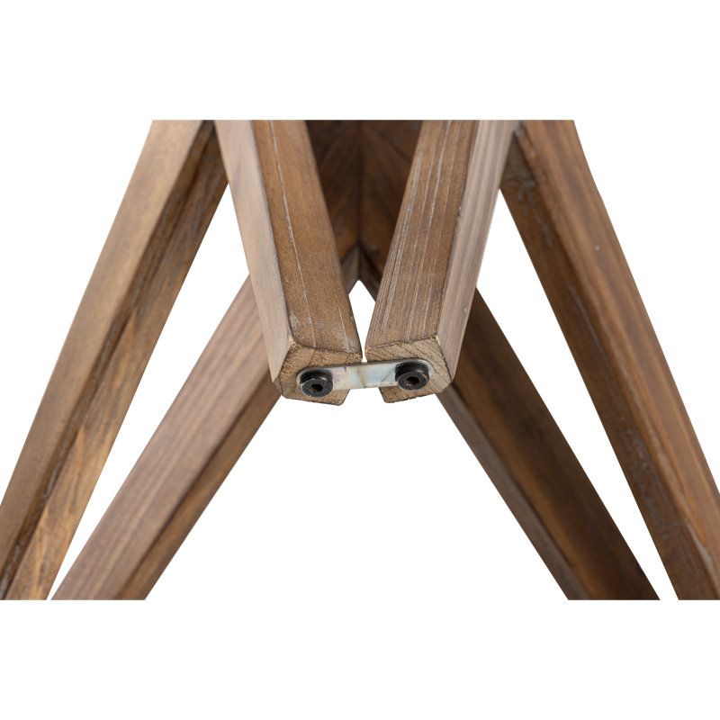 Moty Crossed Legs Round End Table, with Tripod Base for Modern Farmhouse, Boho, White/Brown