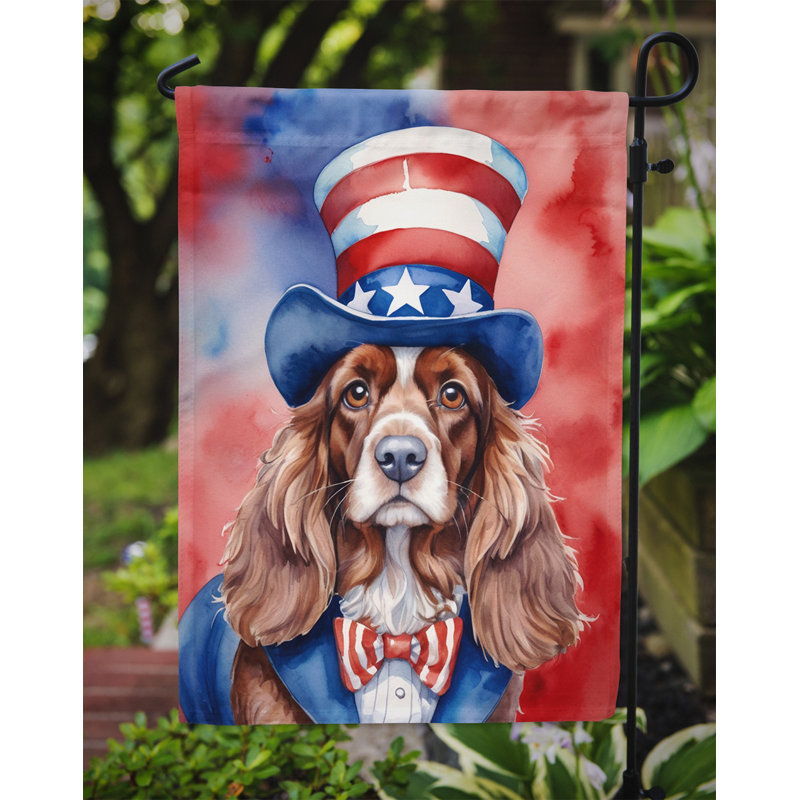 Drapeau patriotique du jardin américain, Épagneul cocker anglais brun