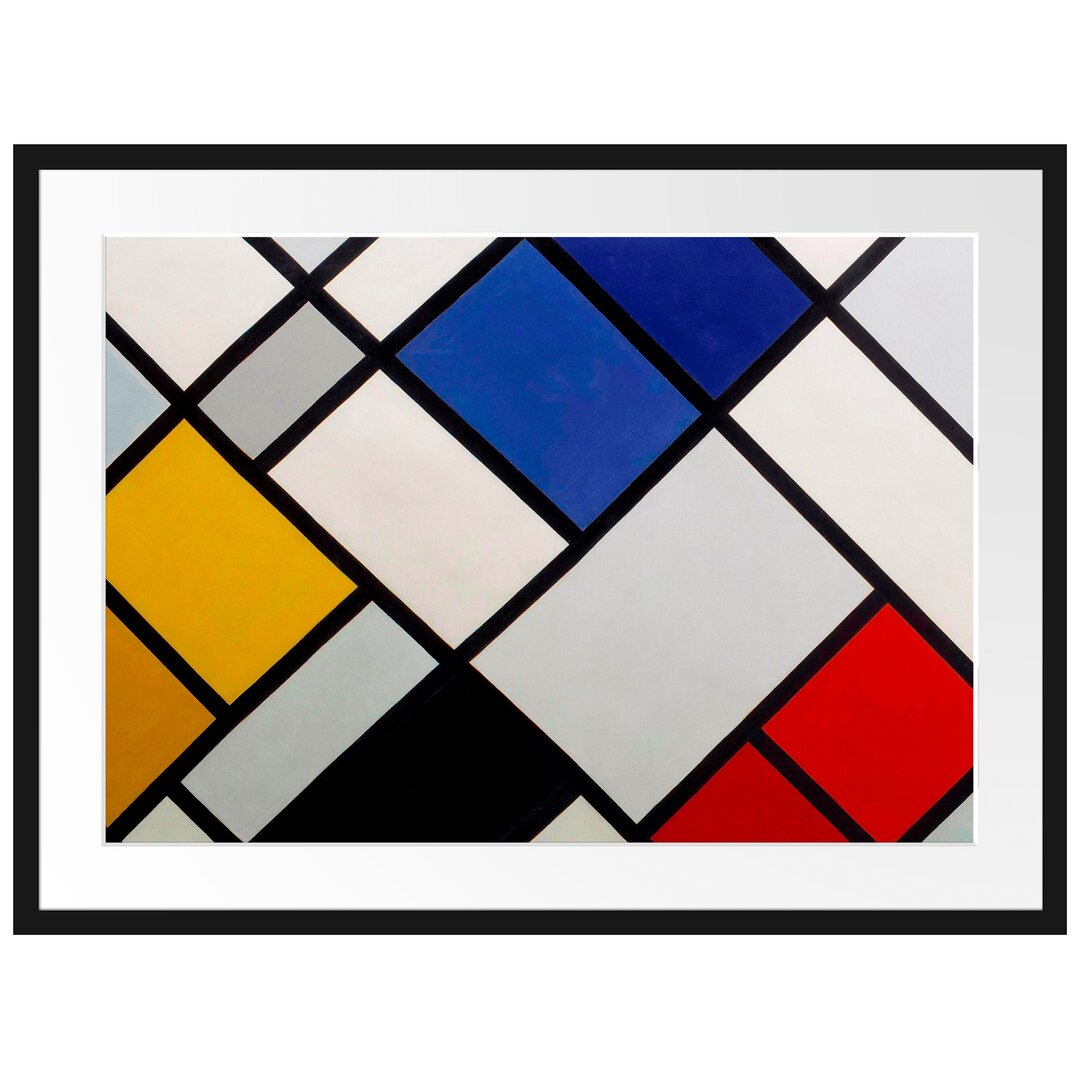 Theo Van Doesburg - Kontra Komposition Von Dissonanzen - Im Bilderrahmen Mit Galerie-Passepartout