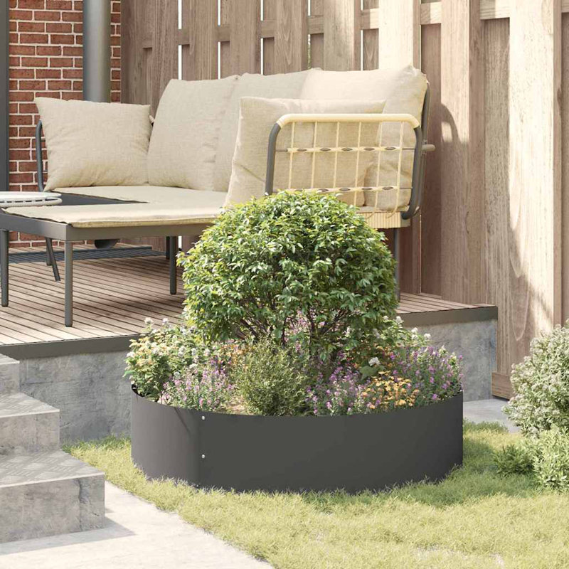 Garden Planters 5 Pcs 20 Cm Steel, 20cmH x 80cmW x 80cmD, Black