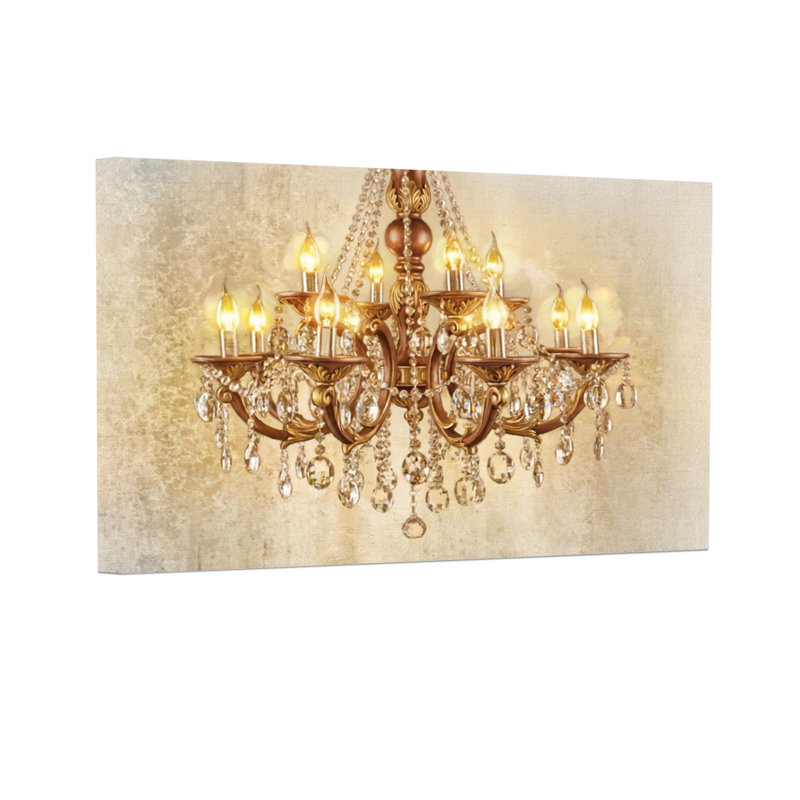 Imprimé décoratif sur fond doré élégant, H 12 po x l 18 po