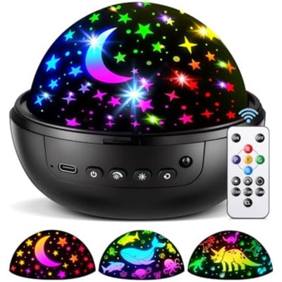 Night Light for Kids,93 Lighting+3 Films Kids Night Light Projector,Remote+Dimmable Star Projector,360° Ceiling Stars Glow in the Dark Stars,Gifts for 4 Year Old Boy Birthday Gift
