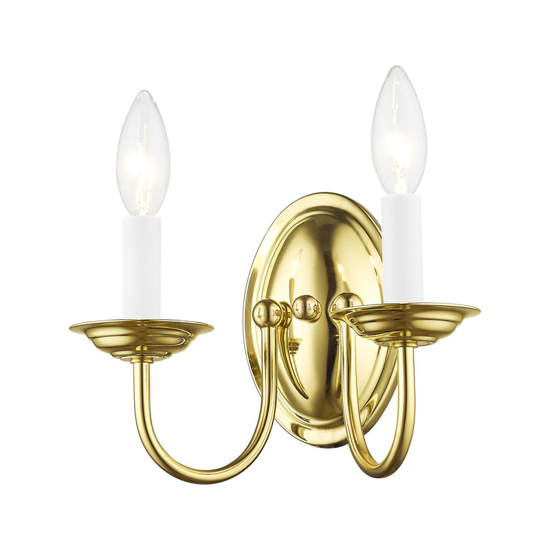 Freels Steel Candle Wall Light, Polished Brass