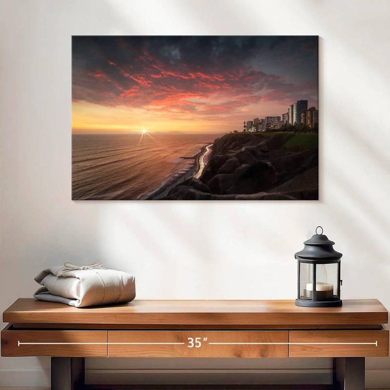 Paysage coucher de soleil Gillard Miraflores, H 16 po x l 24 po