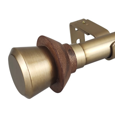 Tyena 1" Diameter Polyresin And Metal Adjustable Single Curtain Rod