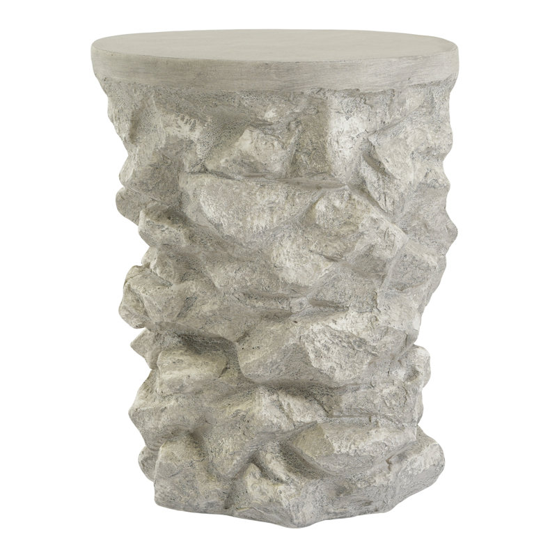 Round Patio Table with Sturdy Base, Grey