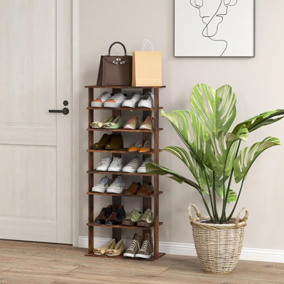 8-Tier Vertical Shoe Rack, Space-Saving Corner Organizer For 14 Pairs, Adjustable Shelves For Entryway, Closet, Or Bathroom Storage