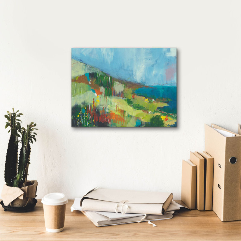 «Pacific Coast» par Jan Weiss, art mural sur toile, H 12 po x l 16 po x P 0,75 po