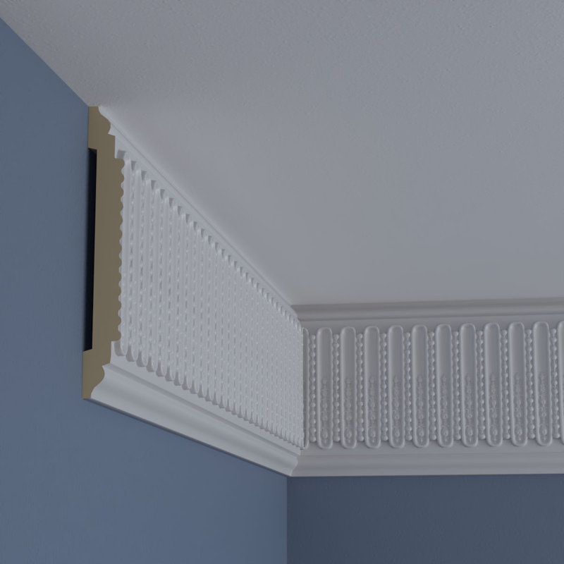 White High Density Urethane Temple Chair Rail Moulding
