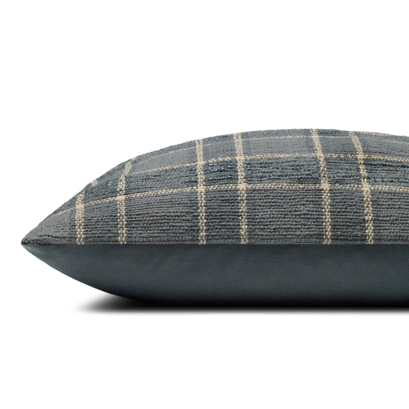 Amber Lewis x Loloi Golden Decorative Pillow, Rectangle 13"H x 21"W, Blue, Down Blend