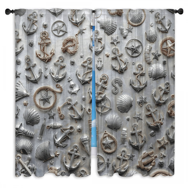 Rideaux obscurcissant Nautical, 20 po x 60 po - 2 panneaux, Obscurcissement de chambre