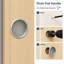 Porte de placard coulissante - 1 miroir avec cadre en bois, porte coulissante en panneau de fibres à densité moyenne avec poignée et tringle coulissante-118913825-118913828