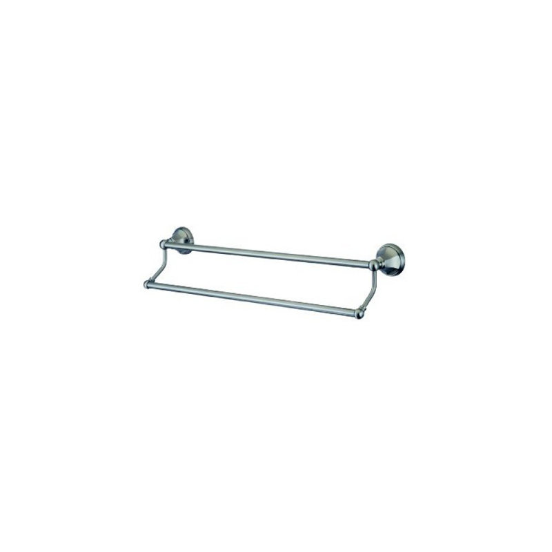 Metropolitan New York Double 24" Wall Mounted Towel Bar, Satin Nickel