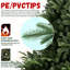 Arbre de Noël pleine forme 9 pi avec 3451 pointes - aiguilles mixtes en PE / PVC, base large pour les grands espaces, structure à charnières pour une installation facile, support en métal pour un soutien solide *-1408815315