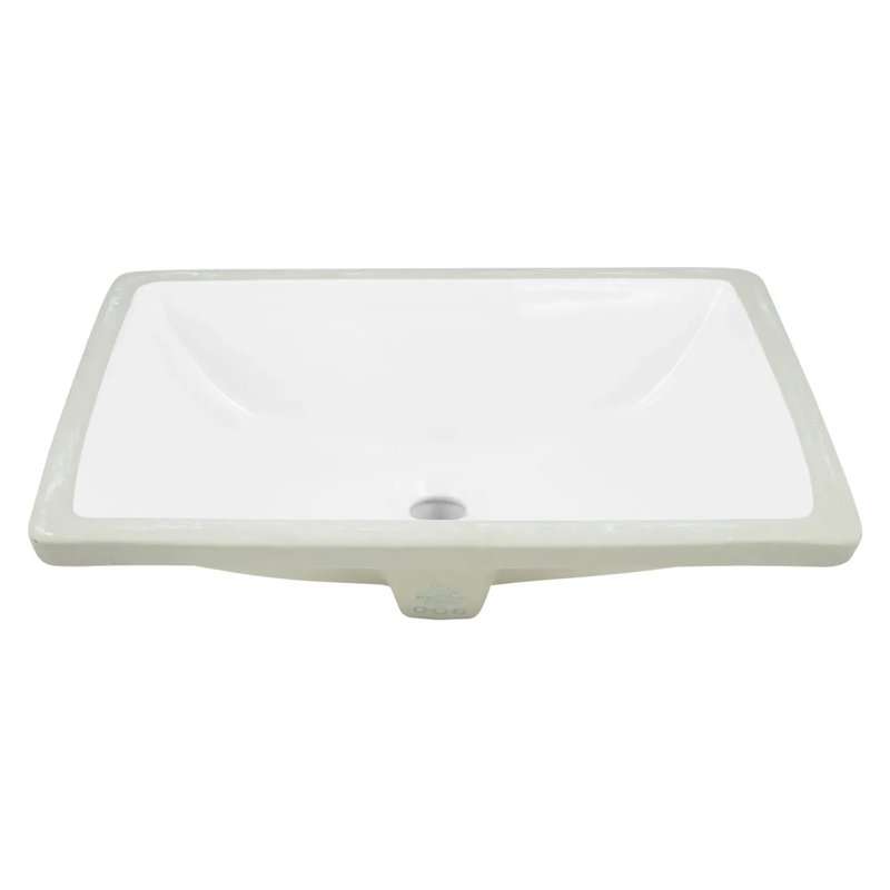 Avalon 20" Porcelain Rectangular Undermount Bathroom Sink with Overflow