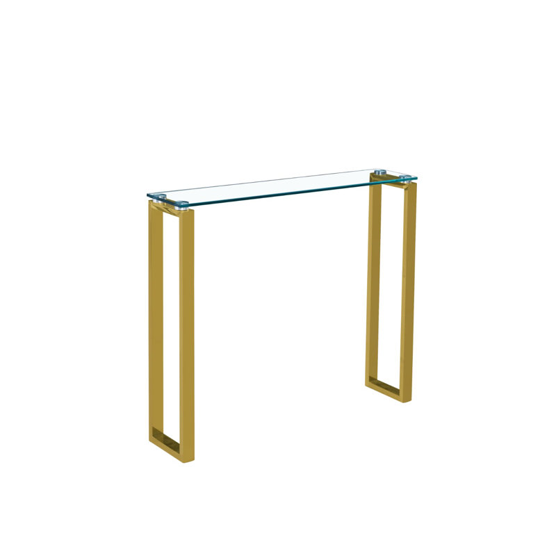 Lenita 30'' Glass Top Console Table, Gold