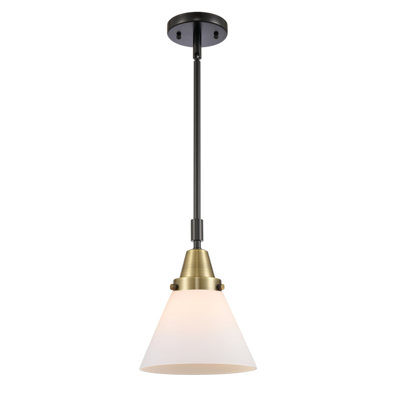 Xaniah 1 - Light Single Pendant, Matte White, 44.125" H x 8" W x 8" D, Black Antique Brass