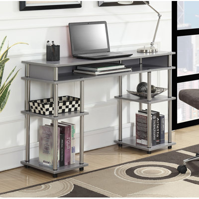 Edwin No Tools Writing Desk with Shelves
