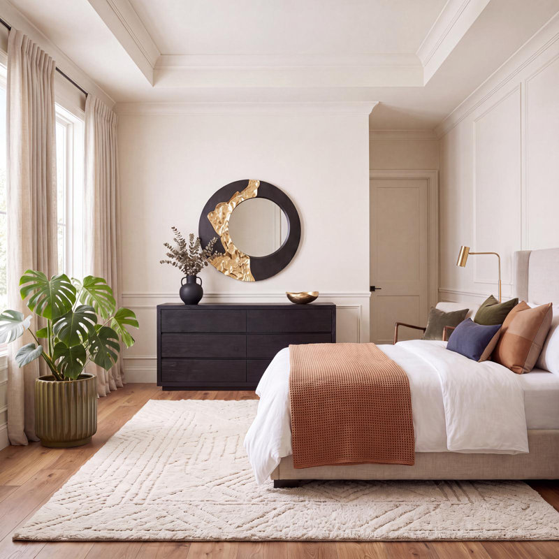 Miroir d'appoint Mercury Sleek & Chic, Noir / or