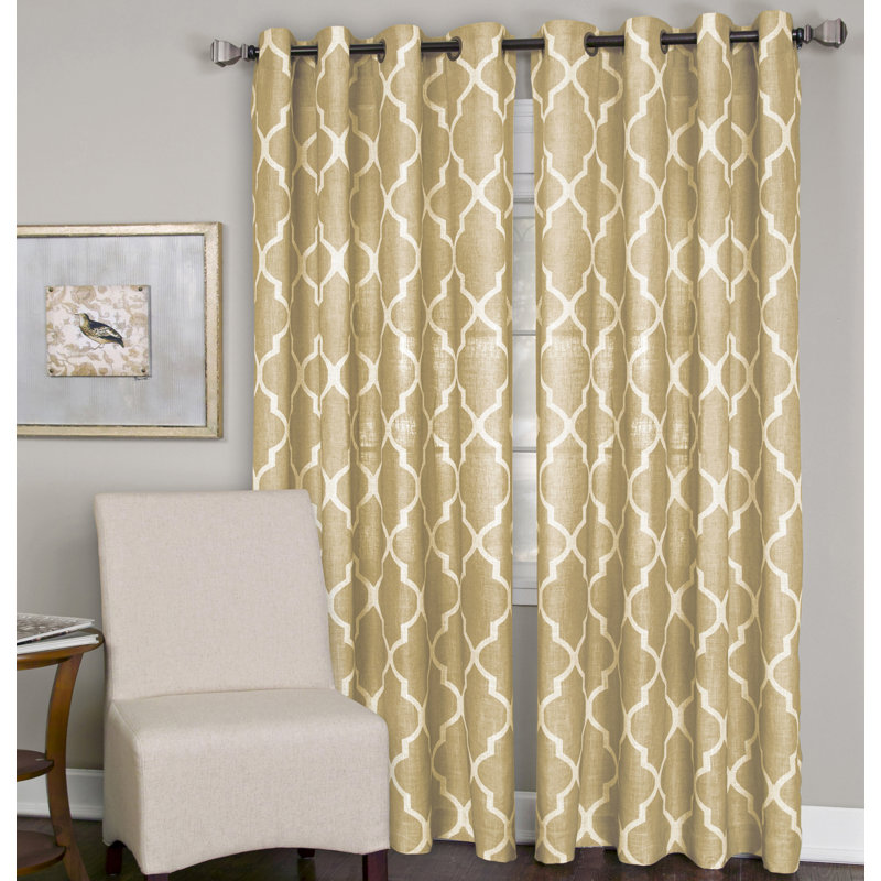 Semi Sheer Single Curtain Panel, Toasted Wheat, 52" W x 120" L