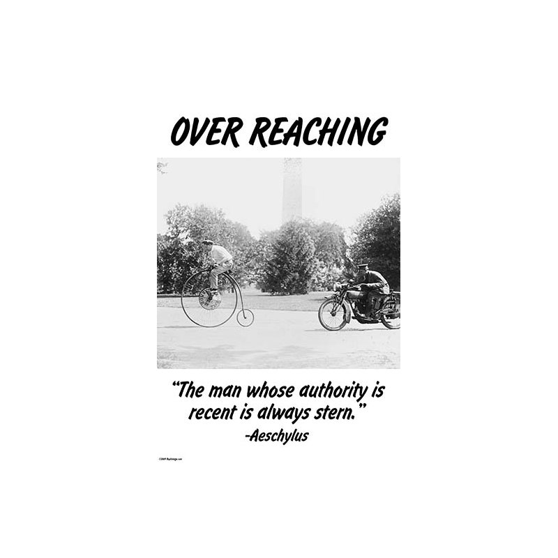 « over reaching », impression, H 66 po x l 44 po