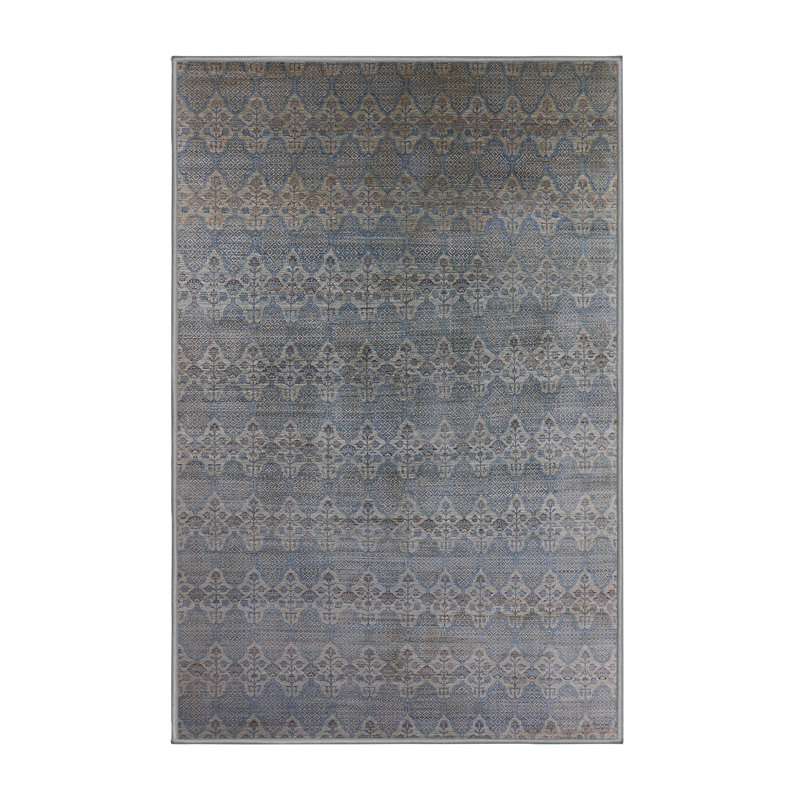 Tapis oriental gris foncé Grapeville, Rectangle 6 pi x 9 pi
