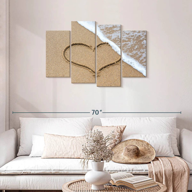 Gillard Heart On Sandy Beach, 27" H x 43" W
