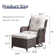 Deb Wicker Patio Swivel and Glider Chairs with Ottomans and Cushions(Set of 2)