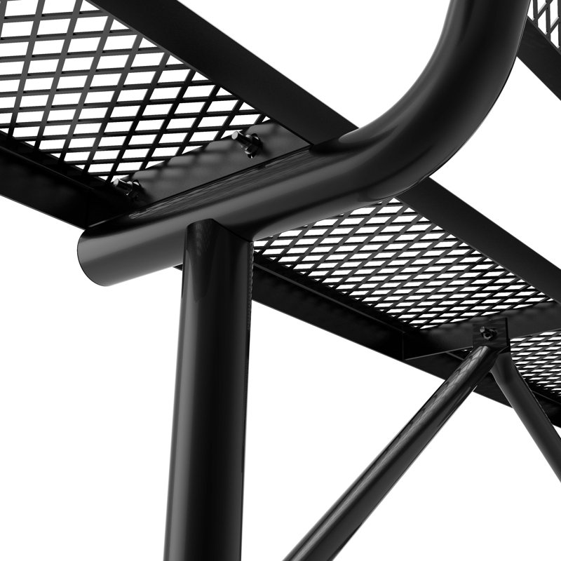 Banc d'extérieur en métal avec ancrage Kristy, Noir