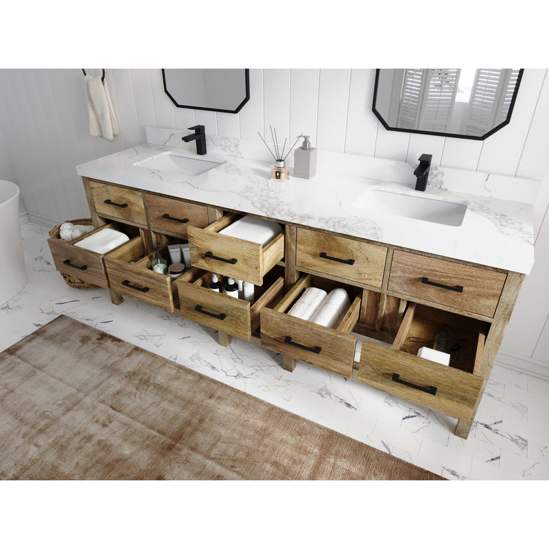 84 po X P 22 po De meuble-lavabo double D D Mango, Calacatta Nuvo