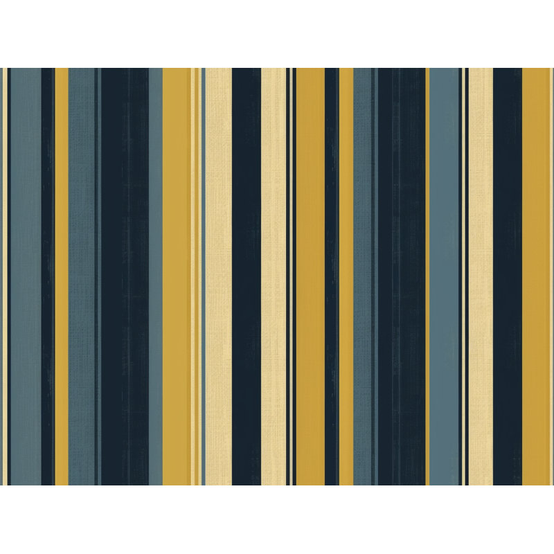 Tanica Room Darkening Curtain Pair, Navy/Yellow, 40" W x 61" L