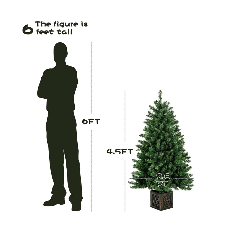 Arbre de Noël artificiel pin 4,5 pi avec base