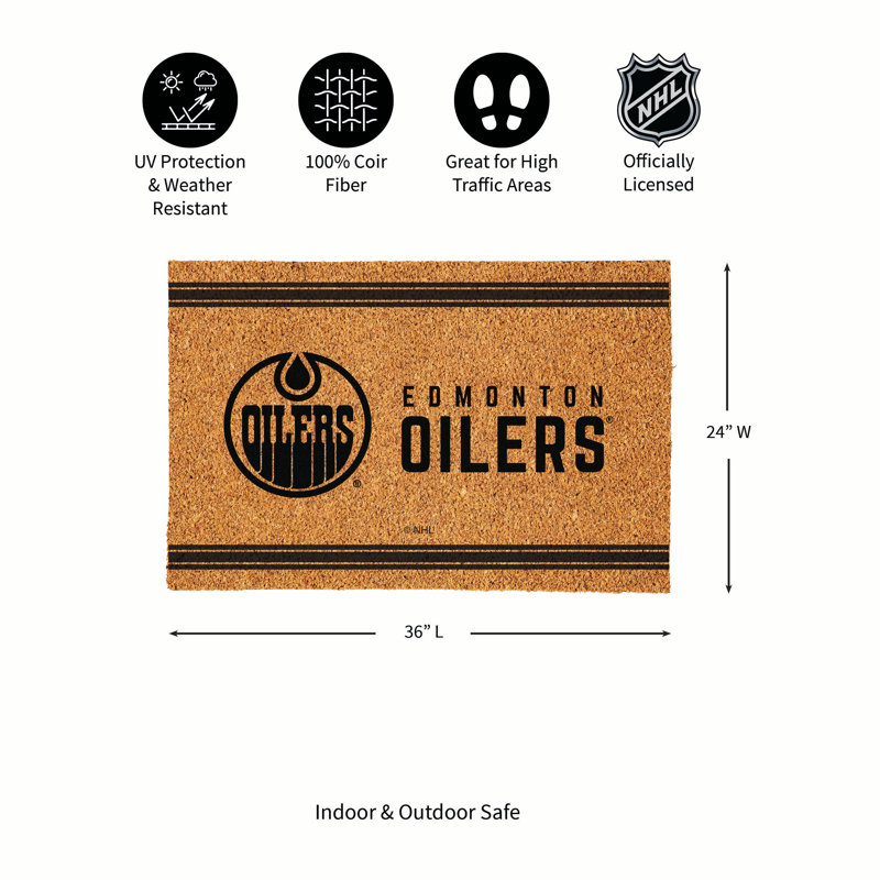 Grand tapis couleur coco Edmonton Oilers, 36 po x 24 po Edmonton