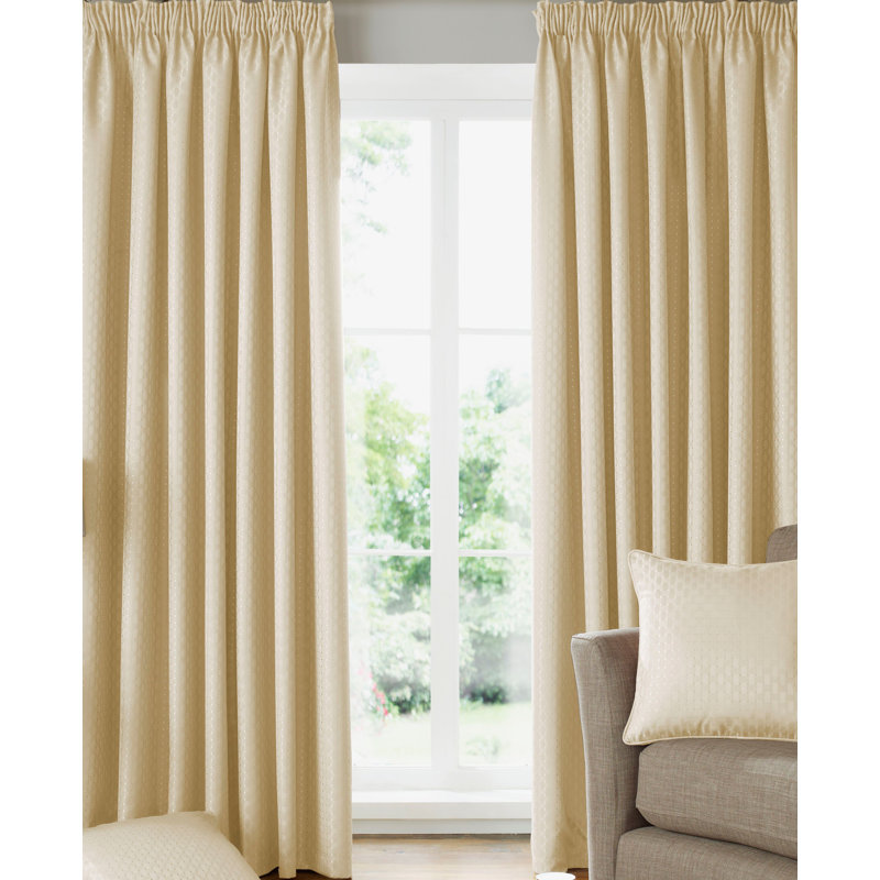 Jebb Room Darkening Curtain Pair, Cream, 228cm Width x 228cm Drop