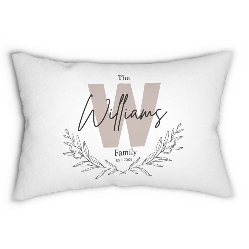 Coussin personnalisé, nom de famille, monogramme personnalisé, coussin de pendaison de crémaillère, mariage ou cadeau d'anniversaire
