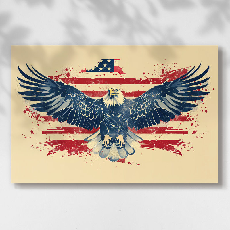 Aigle contre les rayures - Toile tendue avec châssis - Prêt à accrocher, 30 po x 40 po