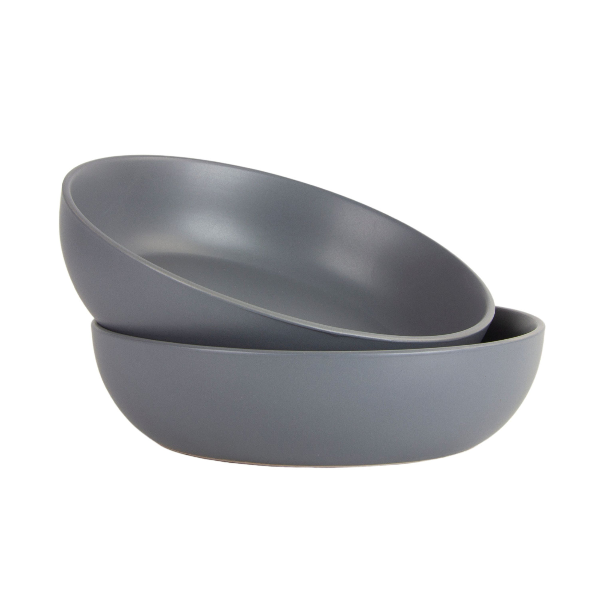 Wazee Matte Serving Bowl, Gray