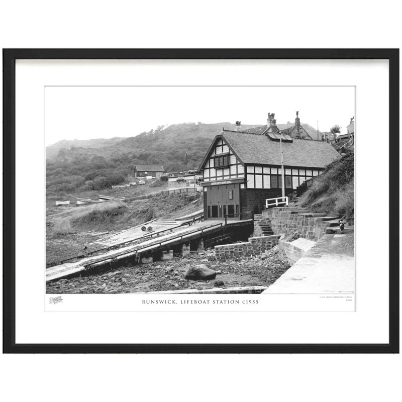 Runswick, Lifeboat Station C1955 by Francis Frith - Single Picture Frame Print, 60cm H x 80cm W x 2.3cm D