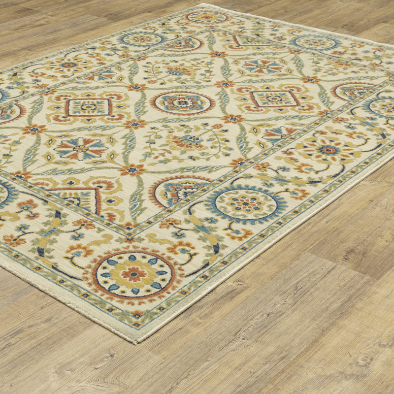 Parmele Oriental Indoor Rug, Rectangle 3'3" x 5'