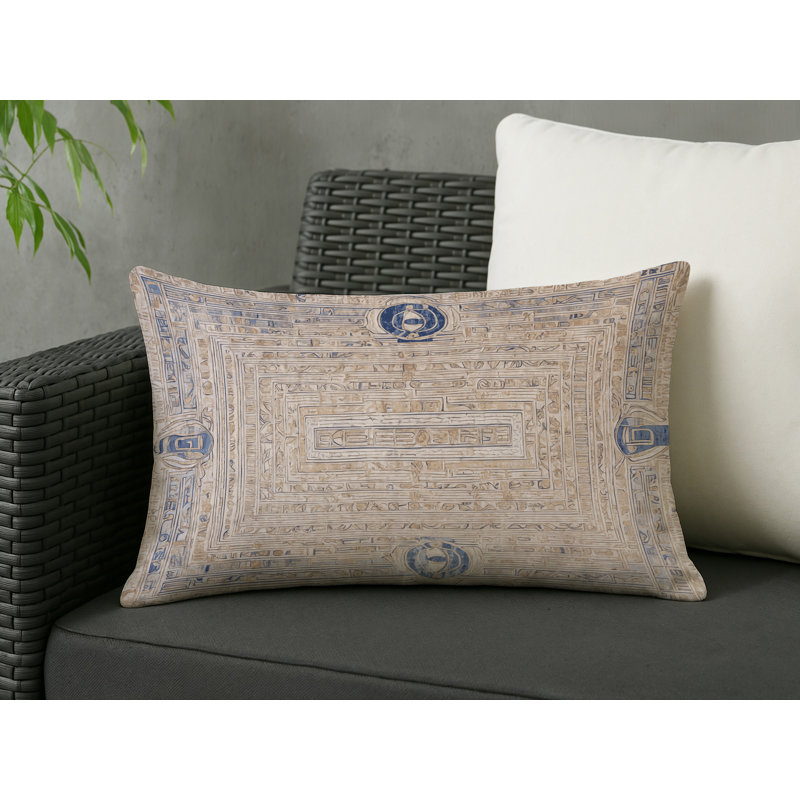 Coussin décoratif intérieur et extérieur Modern, Gris abstrait 86, Rectangle H 18 po x l 25 po